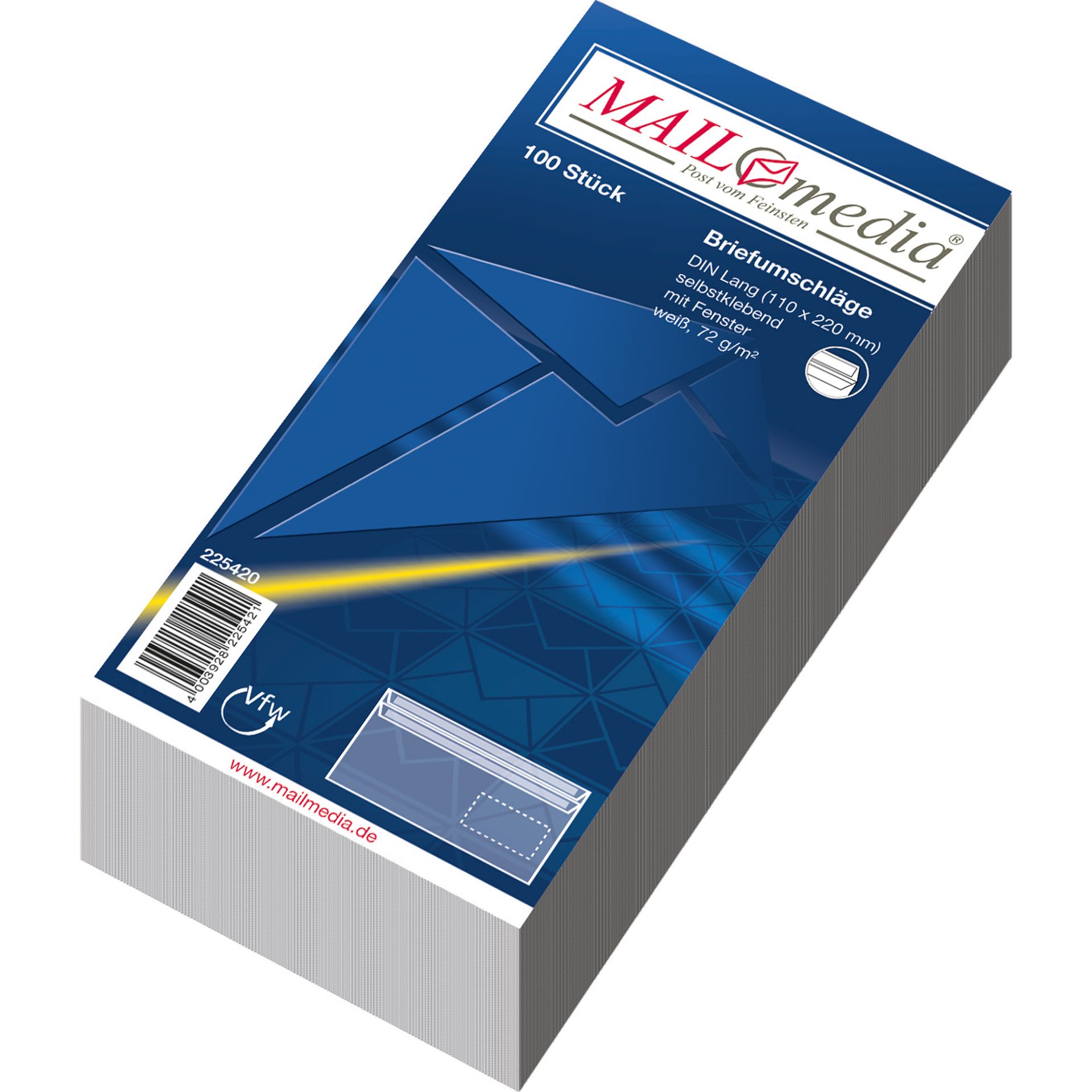 Briefumschlag DL sk mF ws 100 St./Pack