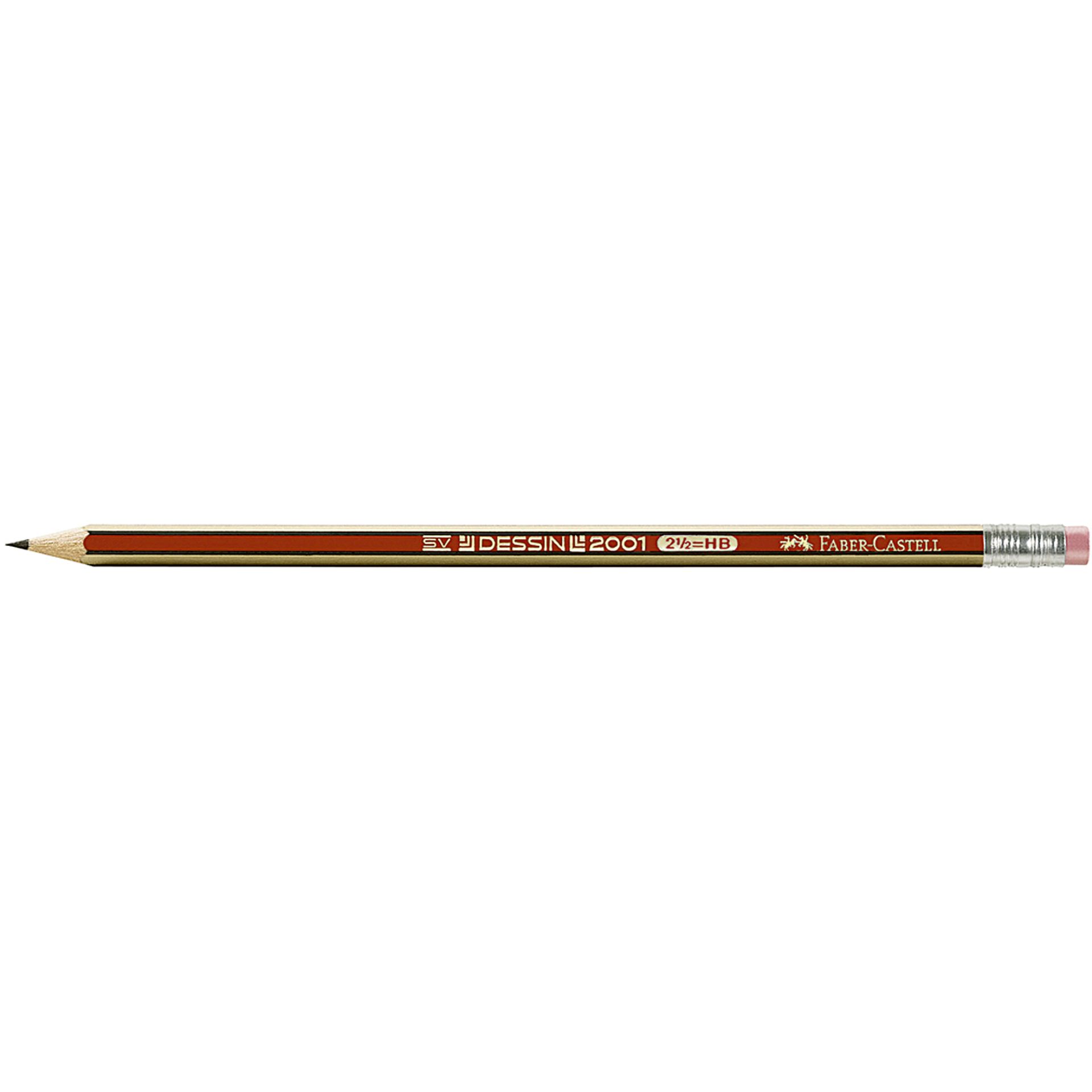 Bleistift DESSIN 2001 HB rot/gold +Radierer