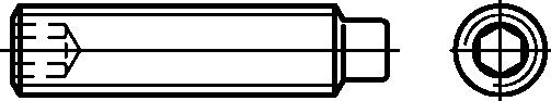 Gewindestifte mit Innensechs- kant und Zapfen 45H nach DIN EN ISO 4028 (ehemals DIN 915) M 10x25