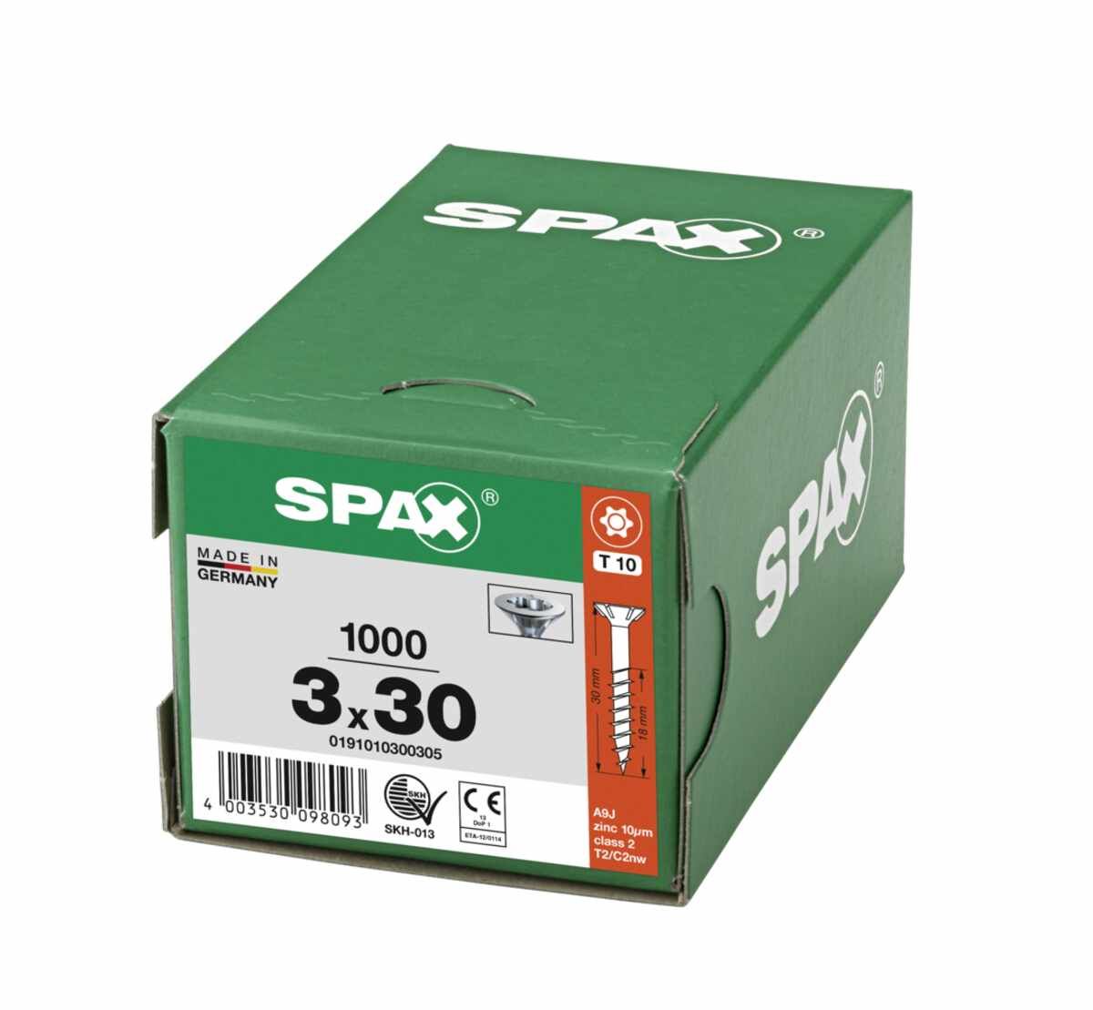 Spax Schrauben Fl/Vz Torx 3,0X30 TG VE1000