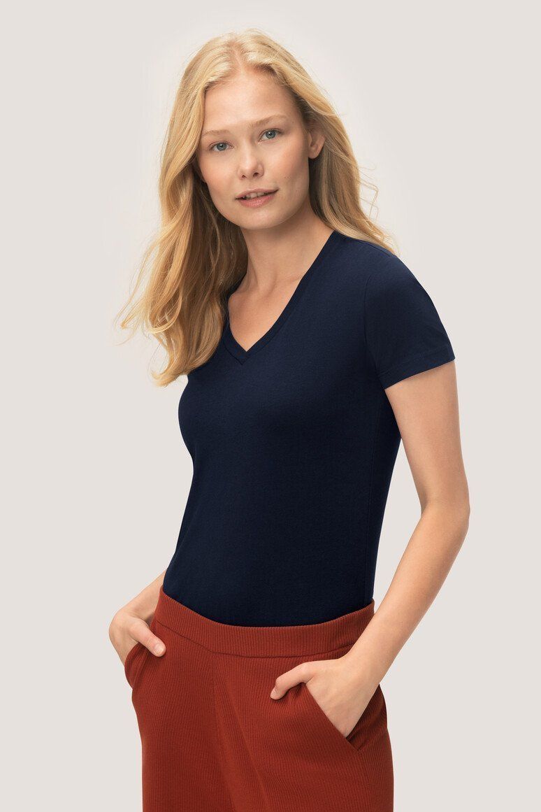 HAKRO Damen V-Shirt Stretch 172