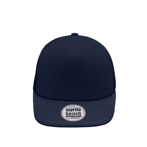 5 Panel Mesh Cap mit flachem Schild
