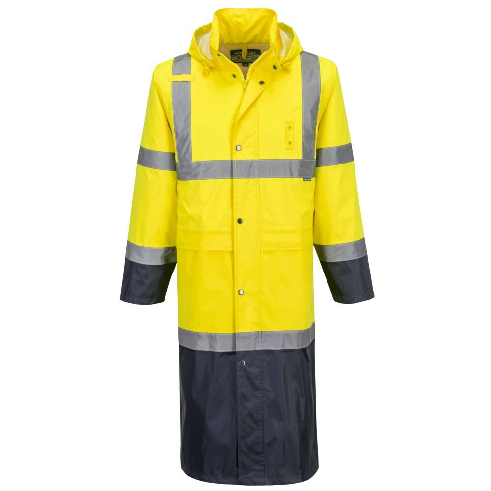 Portwest H446 Warnschutz-Regenjacke, Gelb/Blau, Gr. S