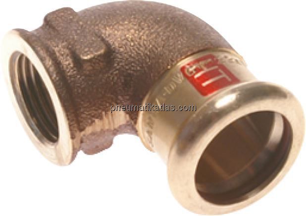 Pressfitting, Winkel, 15mm / Rp 1/2" IG, Kupfer / Kupferlegierung