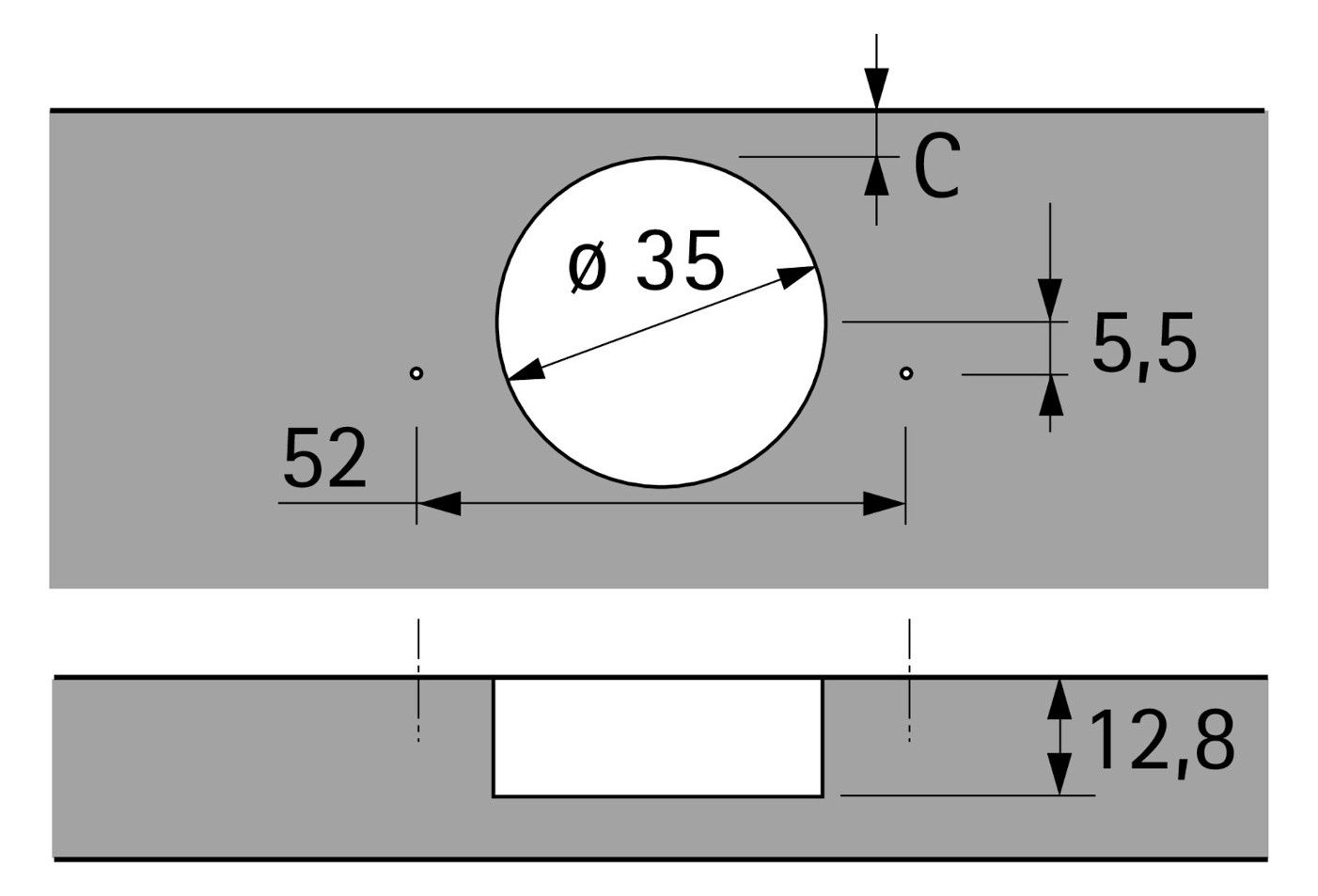 HETTICH Intermat 9944 TH 42, Kröpfung 10 mm