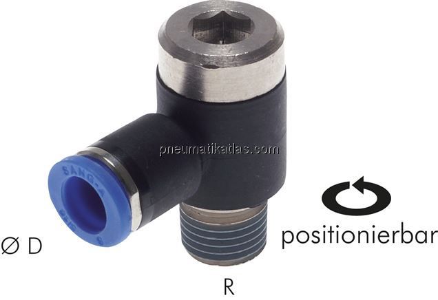 Winkel-Steckanschluss, I-Skt. R 1/8"-4mm, IQS-Standard