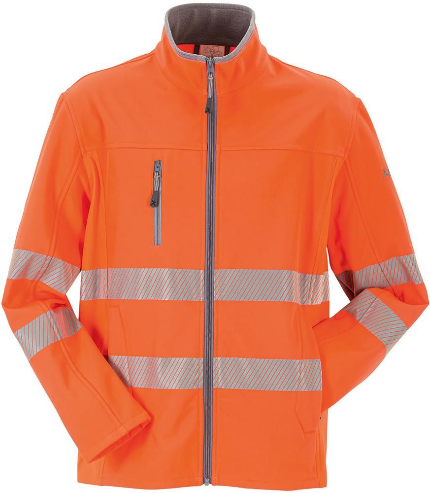 Planam Norit Herren-Warnschutz-Softshelljacke, Warnorange, Gr. 54
