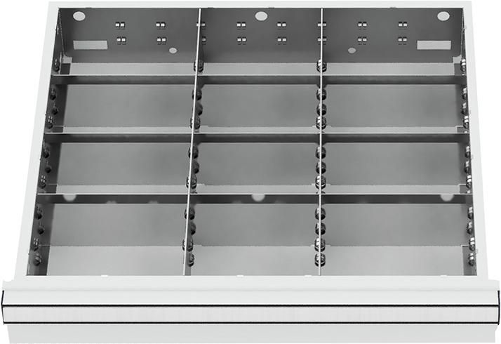 Schubladeneinteilung Metalleinteilung BLH 75 mm Innenmaß 500x450 mm