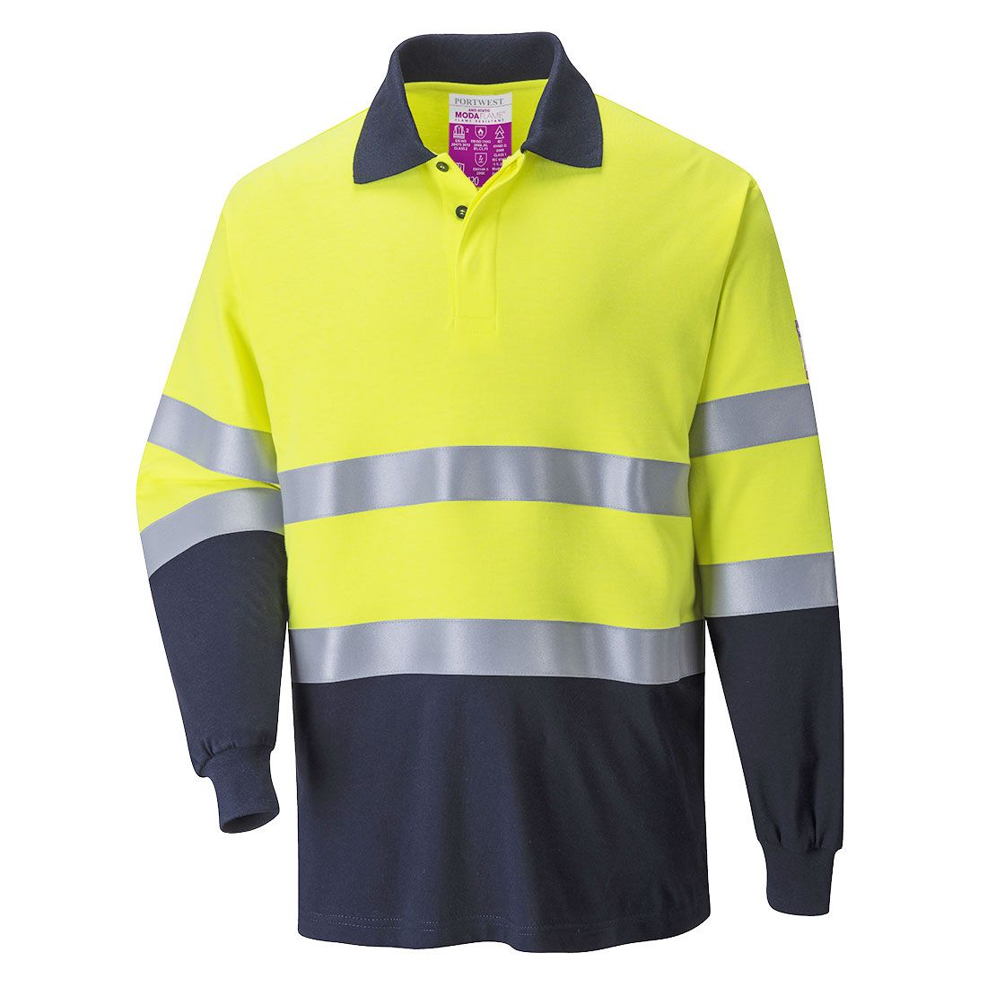 Portwest Modaflame Warnschutz-Polo-Shirt, Gelb, Gr. 3XL