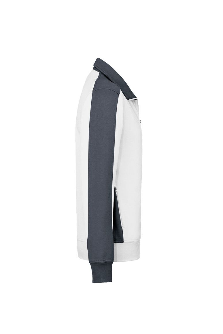 HAKRO Sweatjacke Contrast MIKRALINAR® weiß/anthrazit, XS