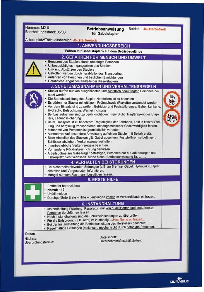 Informationsrahmen A4 2 Stück, dunkelblau