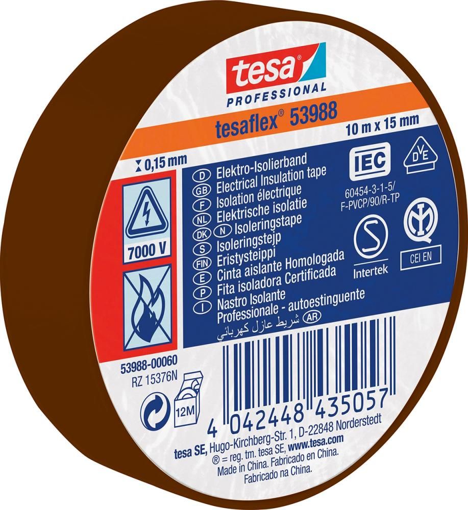 tesaflex 53988 20m x 19mm, braun Isolierband