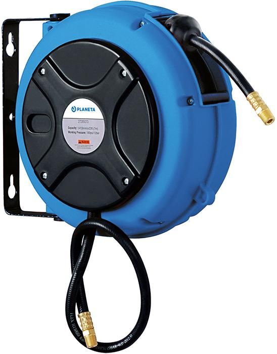 Schlauchaufroller 8 m Hybridschlauch D 6mm 1/4 Anschluss, 12 bar Wasser 60°C/Luft