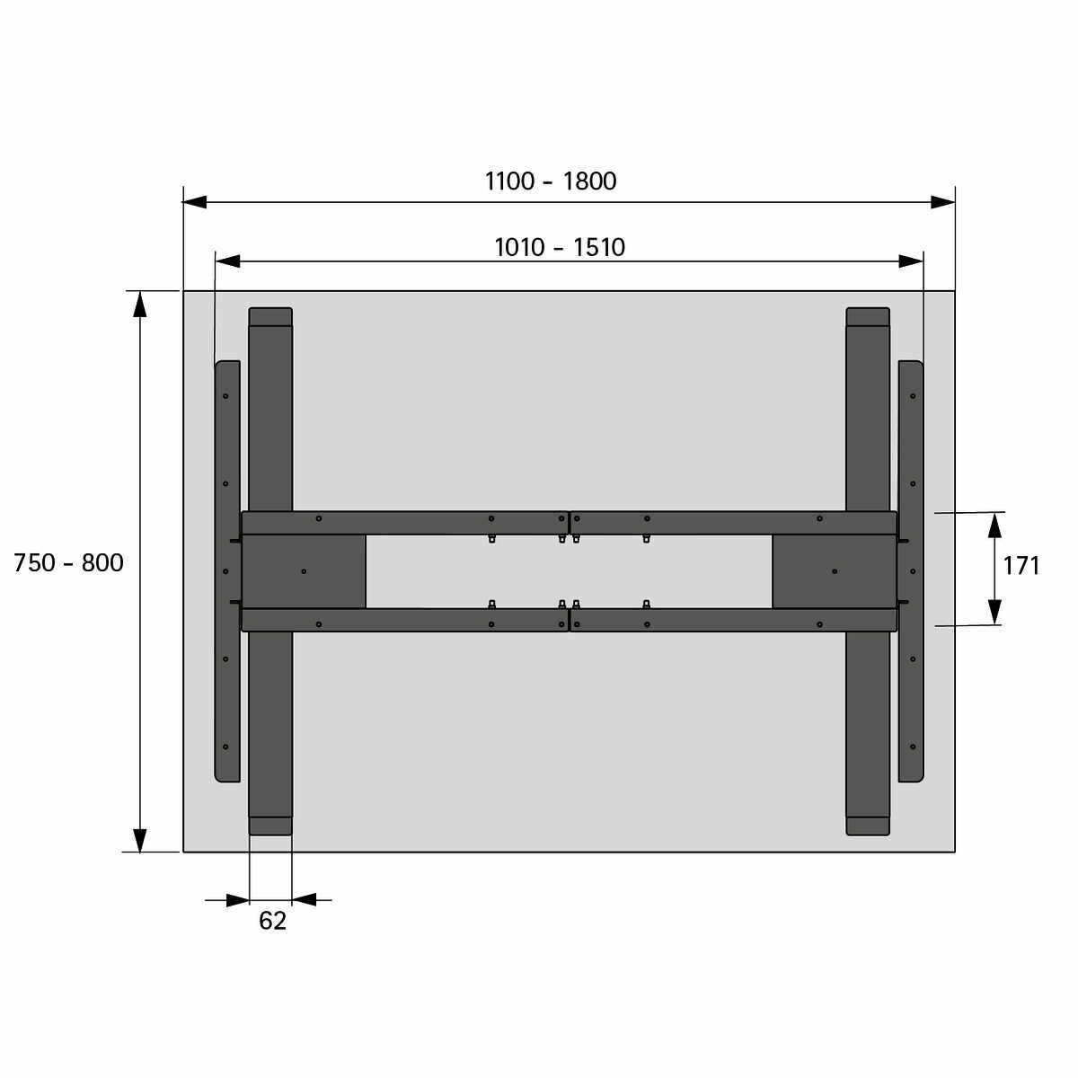 Steelforce Pro 300 Tischgestell Schwarz