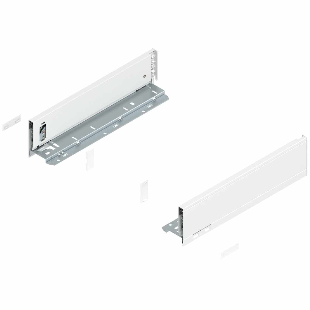 LEGRABOX Zarge, Höhe M (90.5 mm), NL=350 mm, links/rechts, für LEGRABOX pure, seidenweiß matt