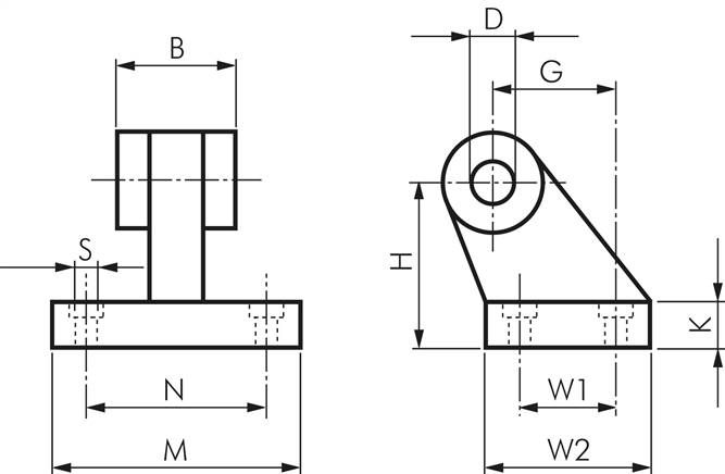 ISO 15552-90°-Laschenschwenkbefestigung 32 mm, 1.4401