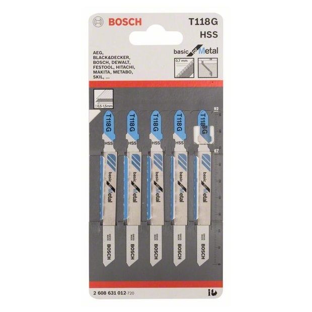 BOSCH Stichsägeblatt, (VE: 5 Stück)
