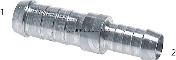 Schlauchverbinder 4 - 5mm / 4 - 5mm, Stahl verzinkt