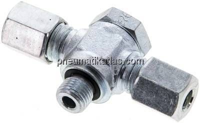 T-Schwenkverschraubung M 10x1-6 L (M12x1,5), Stahl verzinkt
