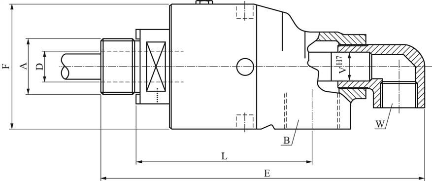 Drehdurchführ. G 1-1/4"-G 3/4", Welle-Rohr G 1-1/4"-31mm