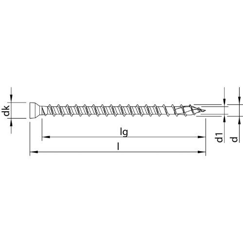 HECO-TOPIX-plus 10,0 x 800, Zylindersenkkopf, T-Drive, Vollgewinde, verzinkt blau, A3K, 25 Stück, VARIANTA-Handwerkerverpackung