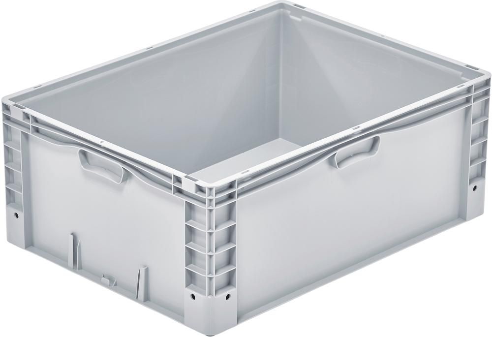 Eurobehälter B800xT600xH120 mm grau basicline plus Wände geschlossen