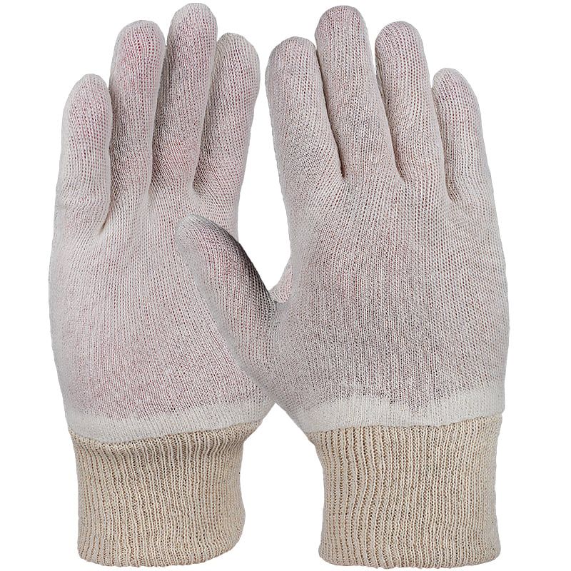 Baumwollhandschuhe, Trikot,natur, Standard, Strickbund 10