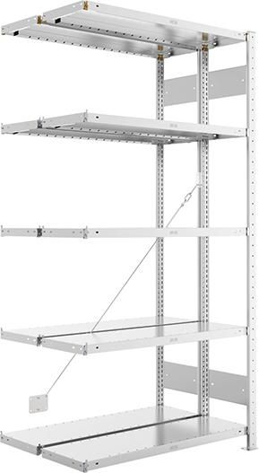 Doppel-Steckregal CLIP B1000xT2x300xH2000 mm Anbaufeld 2x5 Böden vzk Fachlast 230kg META