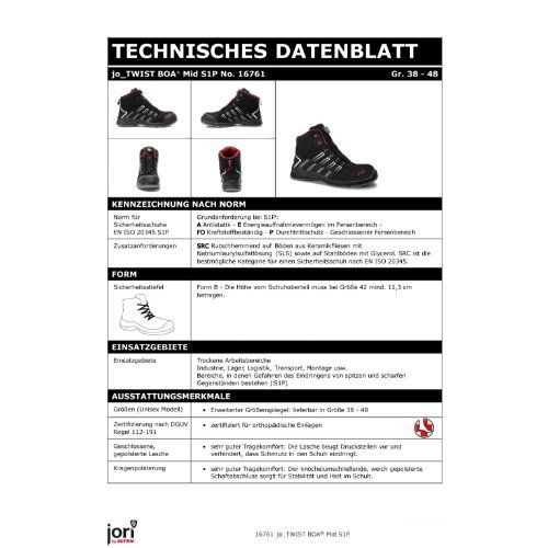 ELTEN jo_TWIST BOA Sicherheitsstiefel Mid S1P, Schwarz, Gr. 38
