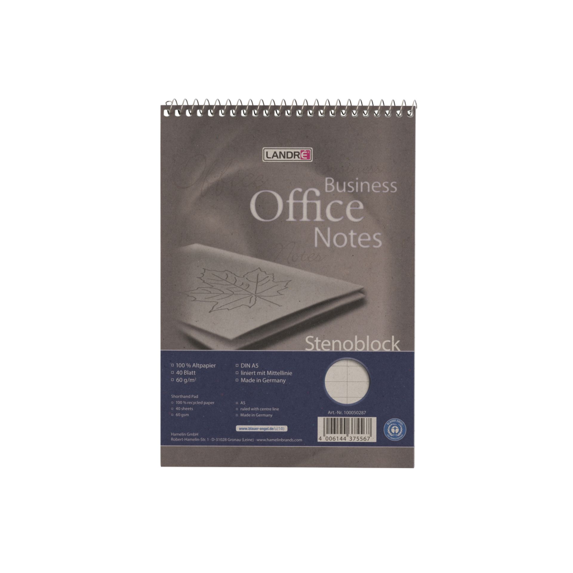 Stenoblock DIN A5 liniert +Mittellinie 40Blatt