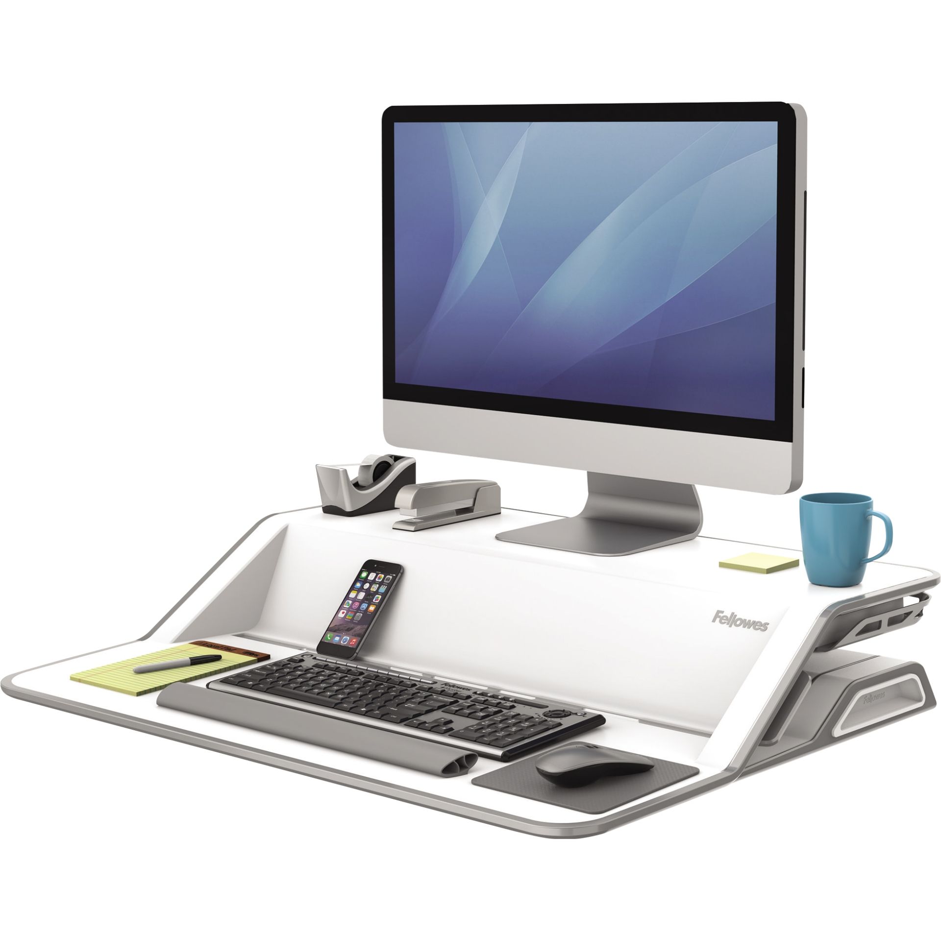 Sitz-Steh-Workstation Lotus weiß
