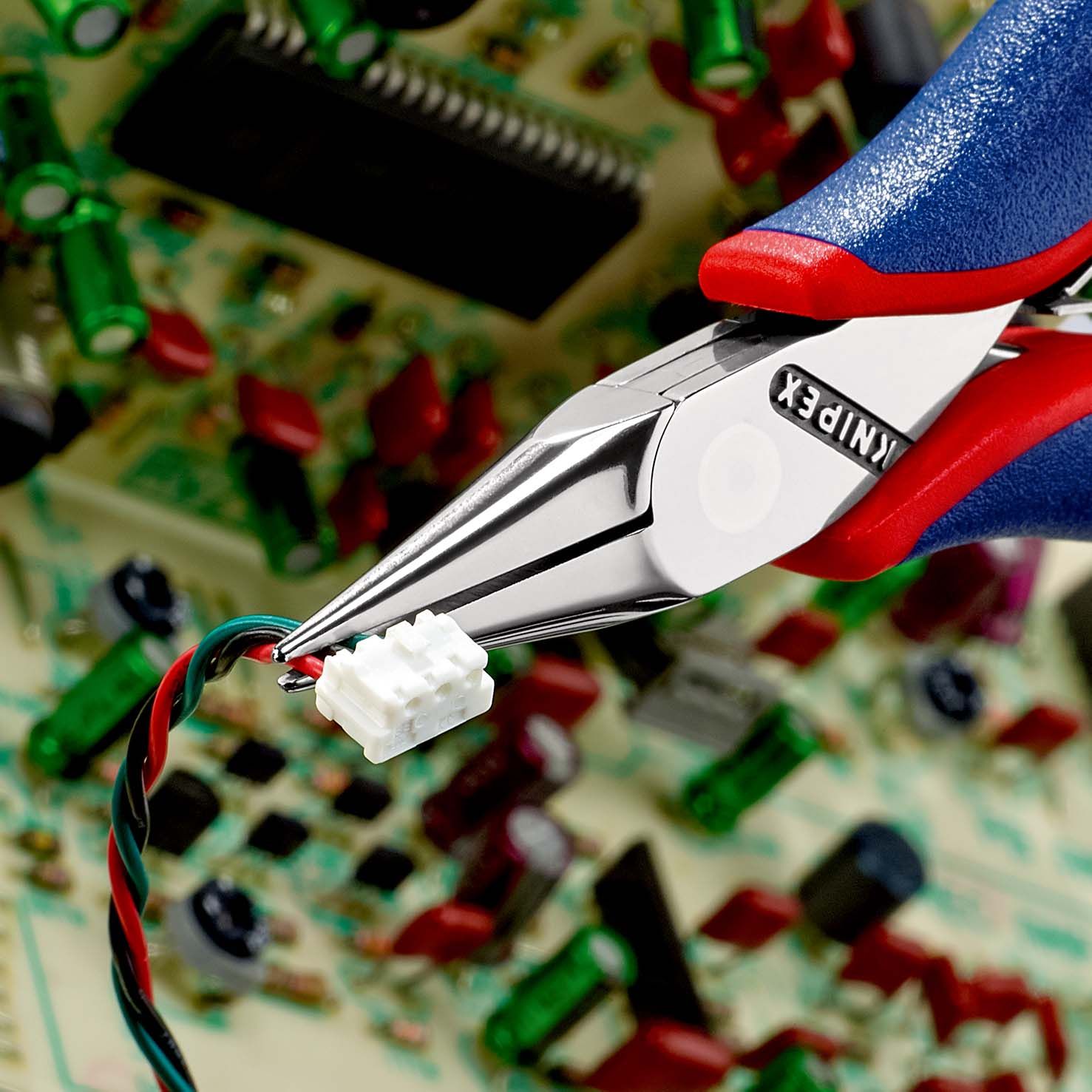 KNIPEX Elektronik-Greifzange mit durchgestecktem