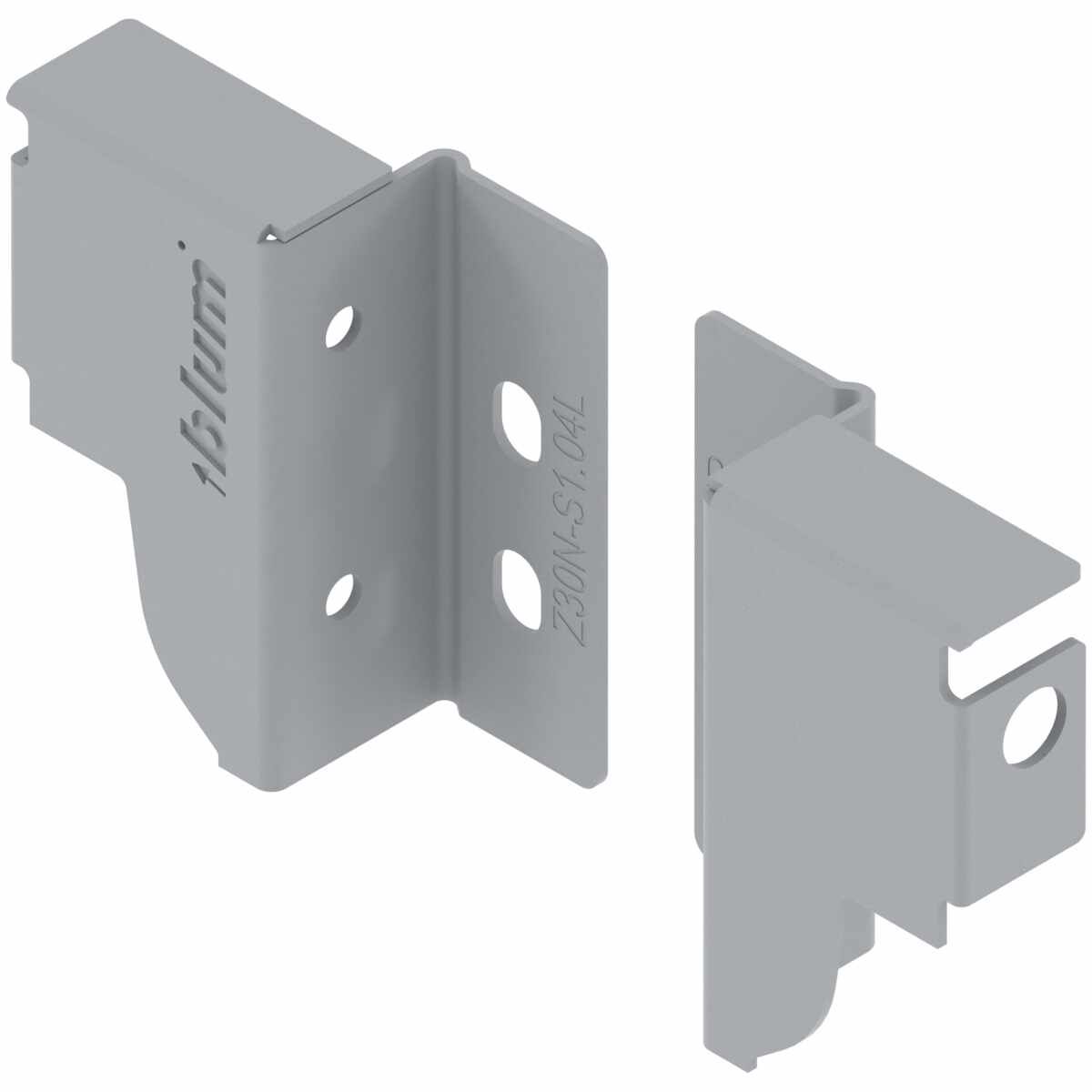 TANDEMBOX Holzrückwandhalter, Höhe N (81,5 mm), links/rechts, R9006 weißaluminium