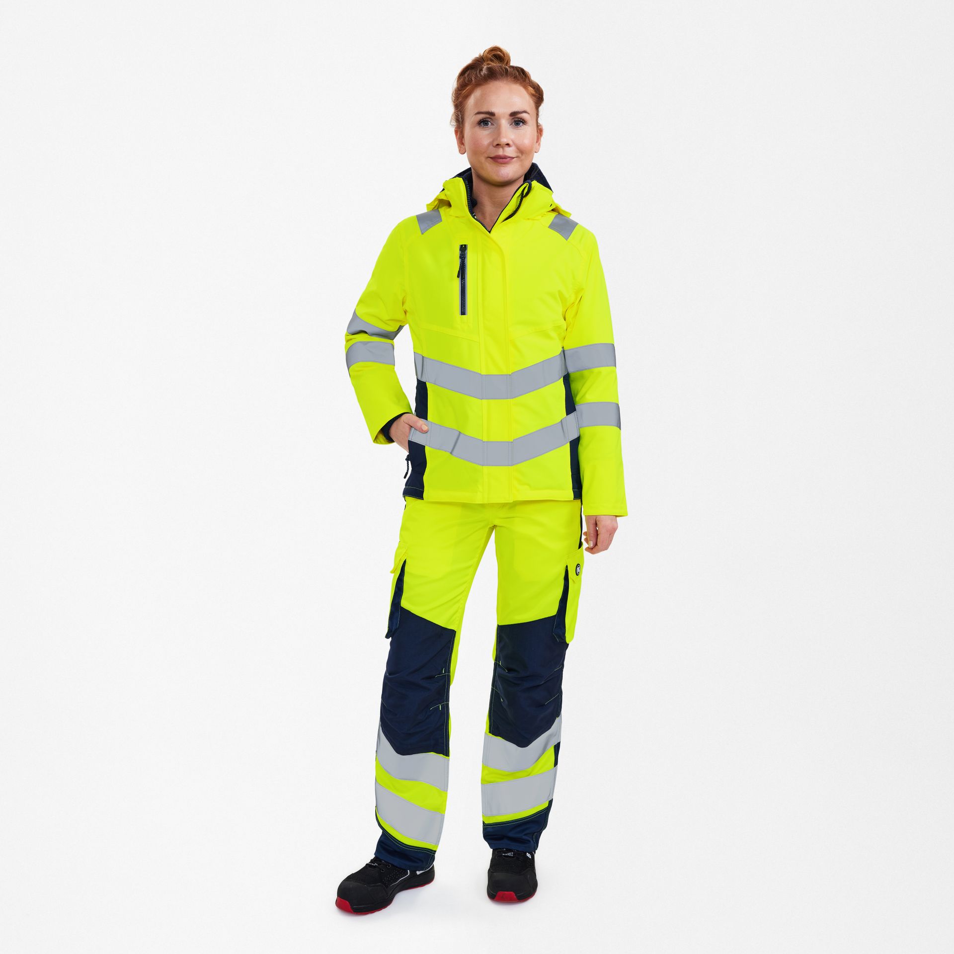 Safety Damen Winterjacke Gelb/Blue Ink, Gr. L