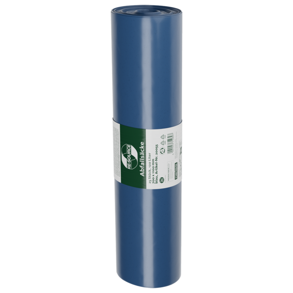 Abfallsäcke aus Recycling-LDPE 120 l, Typ60, blau, Blauer Engel - RL=25Stk, 250/Karton