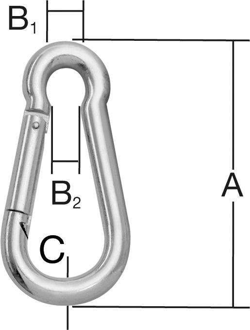 Feuerwehrkarabiner verz. 50 x 5 bis 5mm Vormann