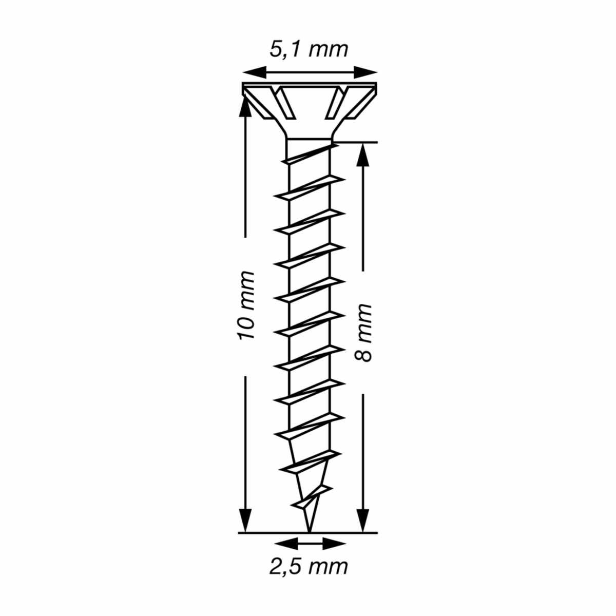 Spax Schrauben Fl/Verz 2,5X10 Ve 1000