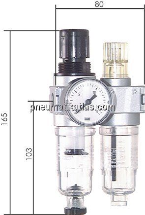 MULTIFIX Wartungseinheit (0), 2-tlg., G 1/8", 0,5 - 10 bar
