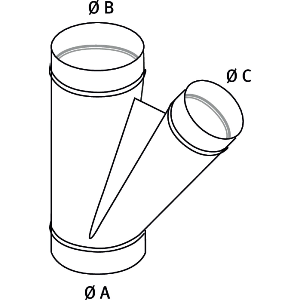 Hosenstück Holzkraft Ø120mm - Ø80mm - Ø80mm