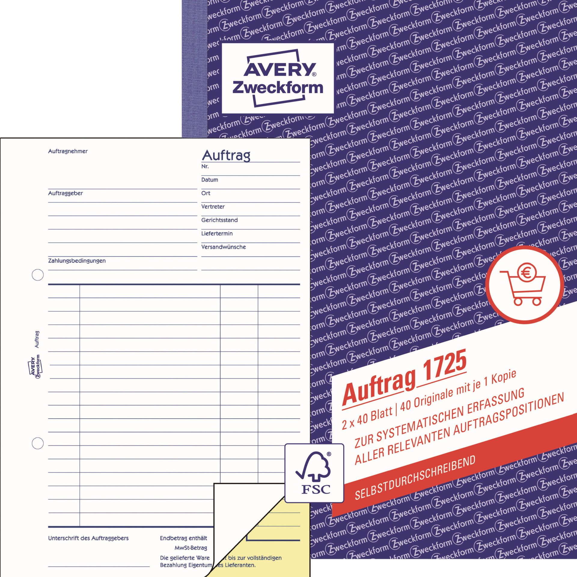 Auftragsformular DIN A5 2x40Blatt