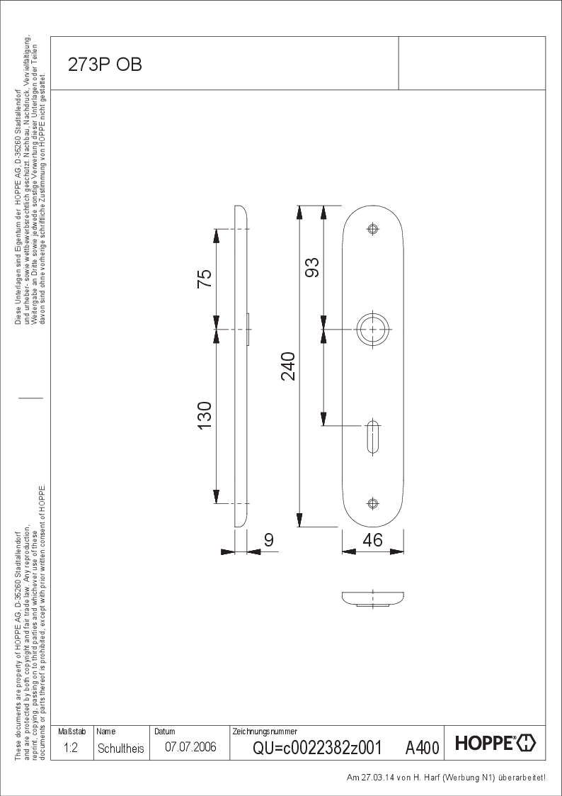 Hoppe/Schilder Verona 273 Bb F1 VE10/100