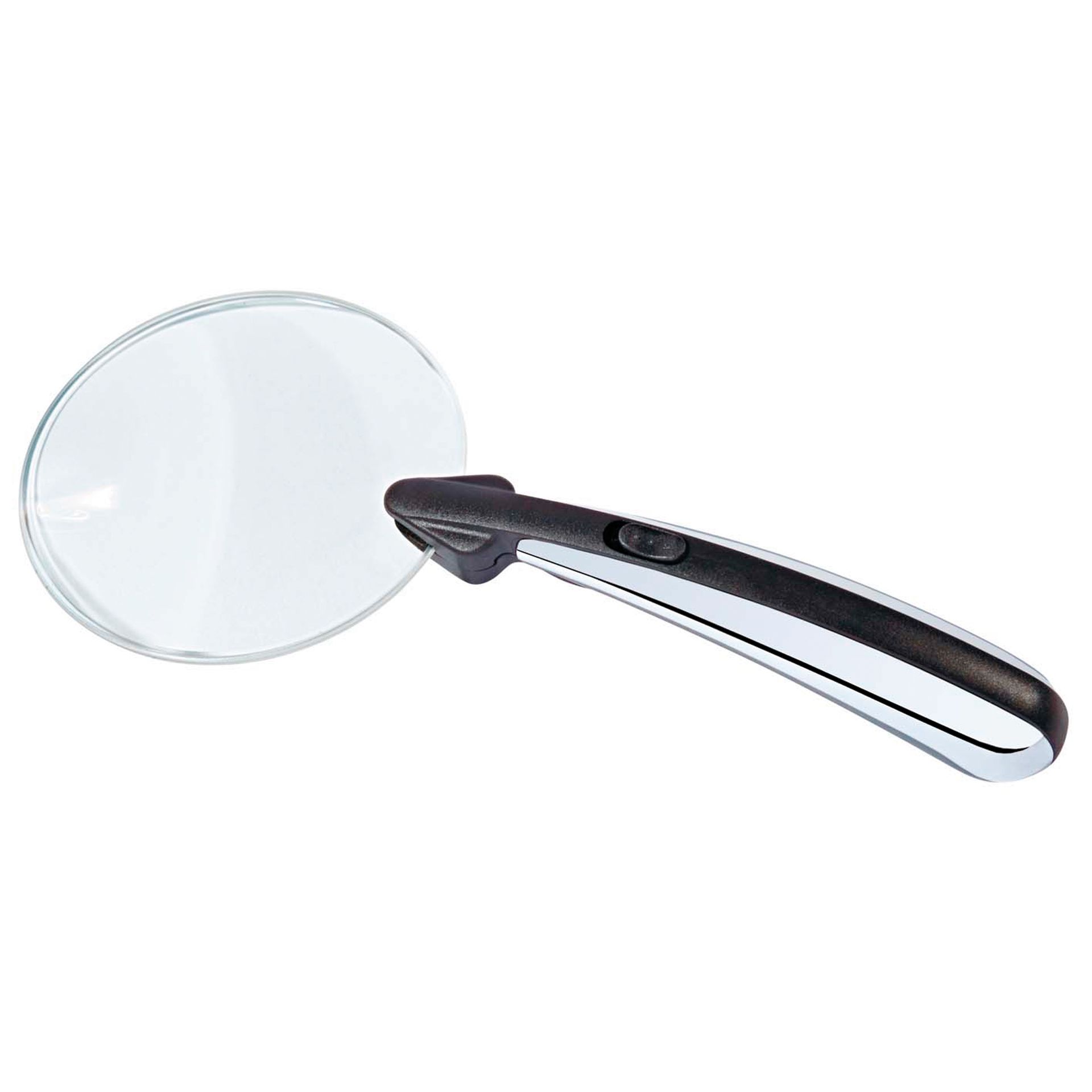 Lupe rund 2,2fach mit LED rahmenlos schwarz/chrom
