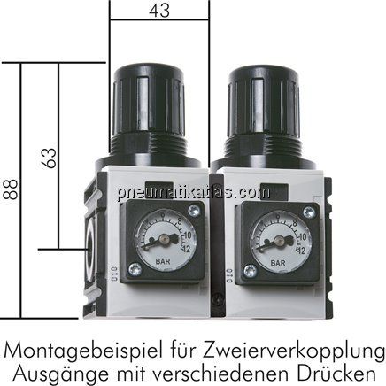 FUTURA Druckregler, G 1/4", 0,5 - 8bar, Baureihe 0