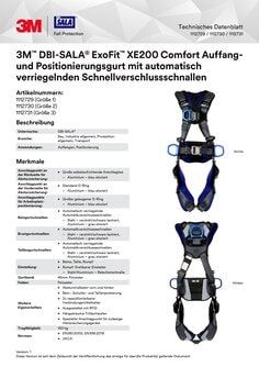 3M™ DBI-SALA® ExoFit™ XE200 Komfort Auffang- und Positionierungsgurt 1112729, Größe 1, 1 pro Packung