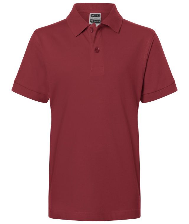 Classic Polo Junior Hochwertiges Polohemd mit Armbündchen rot/weinrot, Gr. M