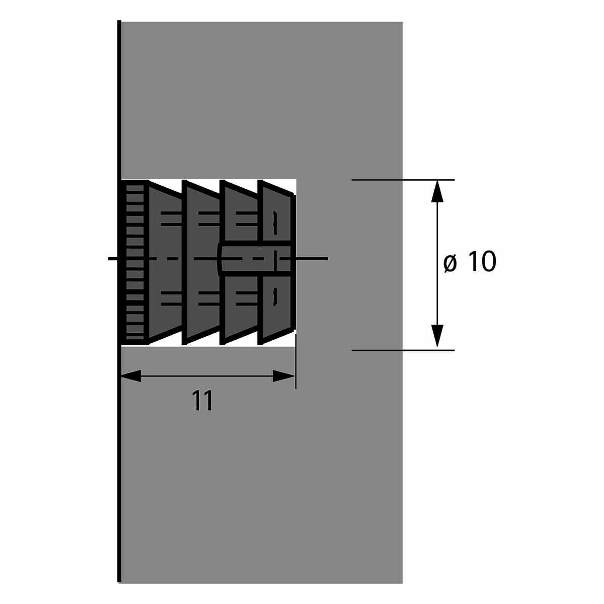 Muffe Nr. 33, M6, ø 10