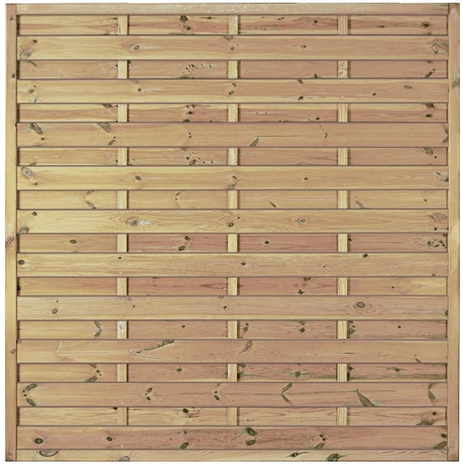 Maxi-Massiv-Zaun 180x180cm Rahmen 45/45mm kdi grün Lamellen geriffelt & geschraubt