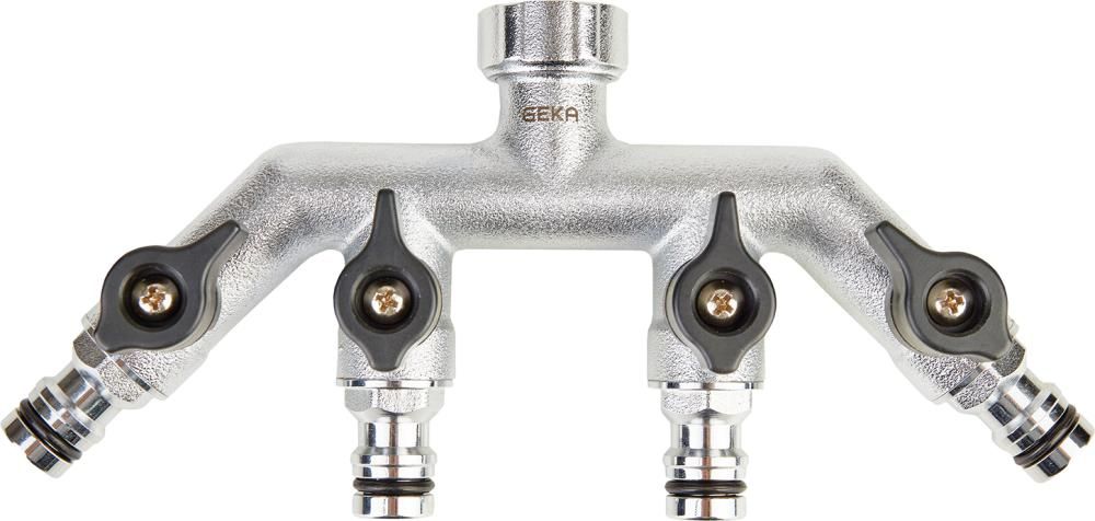 Vierwegeventil IG G 3/4" MS Cr Karte GEKA plus Stecksystem