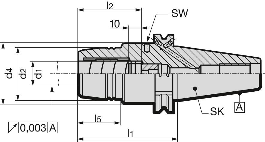 Hydro-Dehnspannfutter DIN69871ADB SK40 6x80,5mm GÜHRING