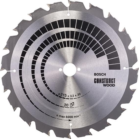 HM-Kreissägeblatt Nagelf.315x3,2/2,2x30 20Z HB BosVE à 1 Stück Construct Wood BOSCH